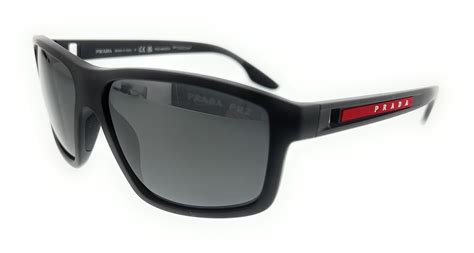 Prada Linea Rossa Polarized Dark Grey Rectangular 